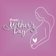 Outline of a pregnant woman Happy mother day Vector