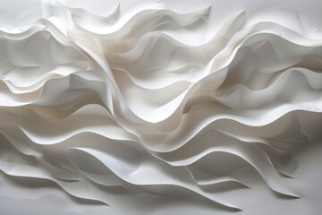 Poster - Abstract white paper art shadow depth