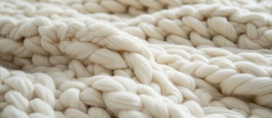 Wall Mural - Soft and Fluffy Pile of White Yarn, Crafting and Knitting Supplies Background