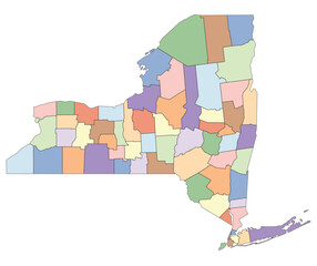 Editable vector file of the counties that make up New York State.