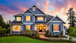 craftsman style house in evening