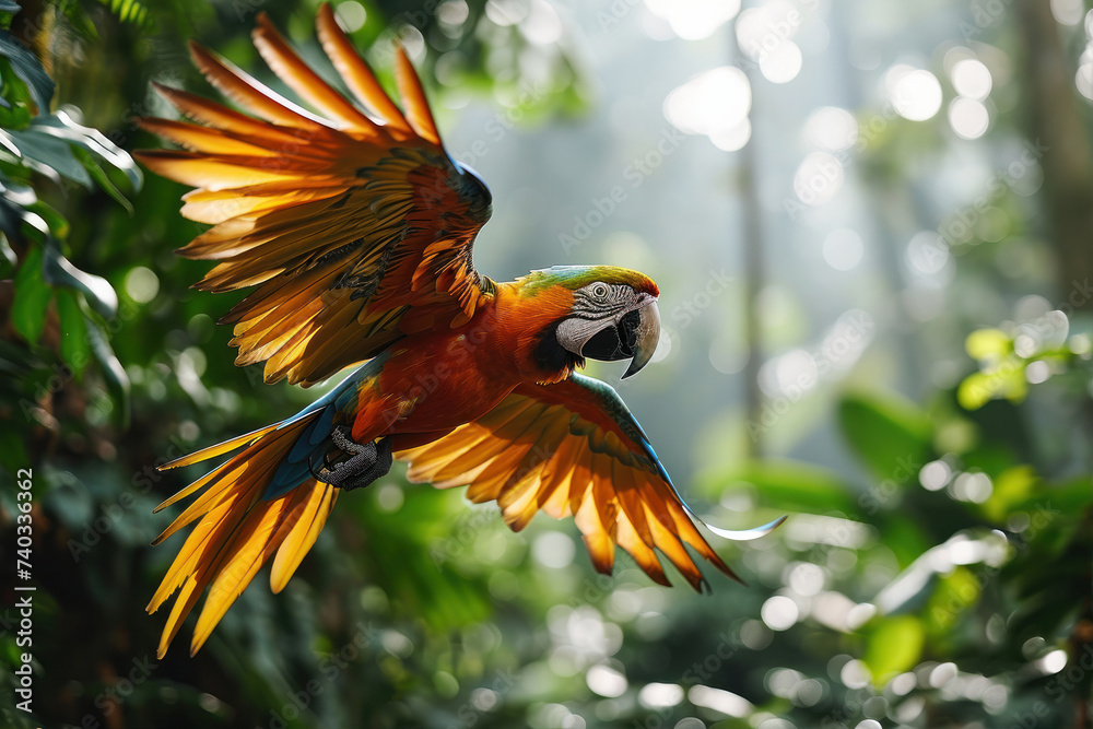 cotorra, ave, guacamaya, rojo, animal, tropical,