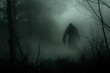 Monstre perdu dans le brouillard d'une forêt » IA générative