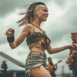 © Isabel - Unidentified young woman dancing at the festival of hip hop culture in Moscow