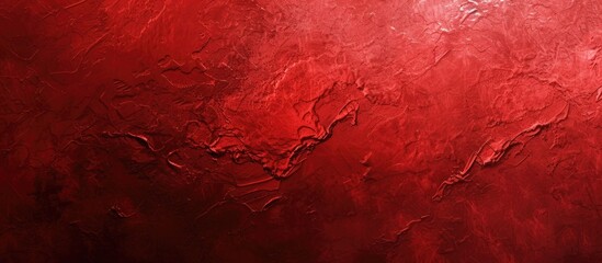 Poster - This photo showcases a striking red painting with textured strokes against a dark black background. The bold contrast adds drama and intensity to the artistic composition.
