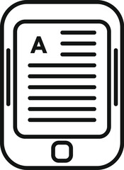 Poster - modern e reader icon outline vector. book store app. education person work