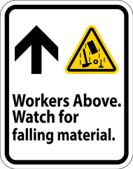 Sticker - Danger Sign, Workers Above Falling Material