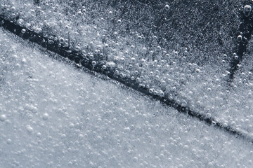 Canvas Print - Macro shot of the details of ice texture