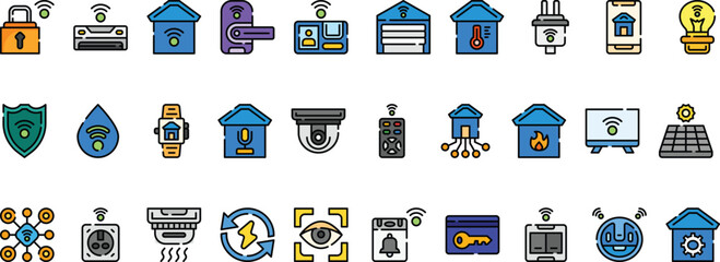 Poster - Smarthome Icon Set With Filled Style, Catergory : Smarthome, Internet, Technology, Wifi