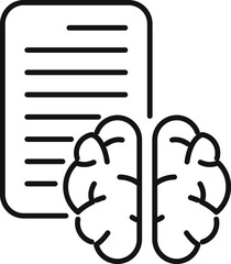 Poster - paper memory work icon outline vector. creative mind. power education