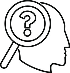 Poster - memory question icon outline vector. power mind. health attention