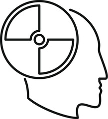 Poster - lost memory icon outline vector. health dementia. creative mind think