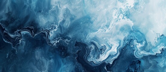 Poster - captivating abstract blue and white paint texture background bringing serenity and depth to designs