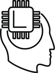 Poster - mind processor icon outline vector. lost work health. solitary science