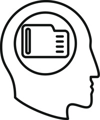 Poster - think care lost icon outline vector. memory science. education health