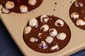 cooking chocolate bars with milk hot chocolate and nuts