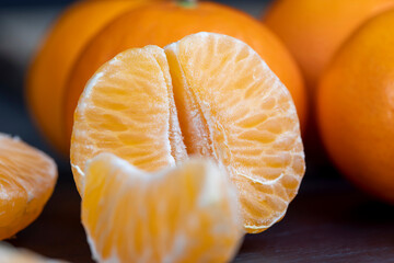 Canvas Print - orange tangerines on the table