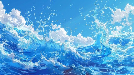 Poster - Dynamic Ocean Waves Digital Illustration