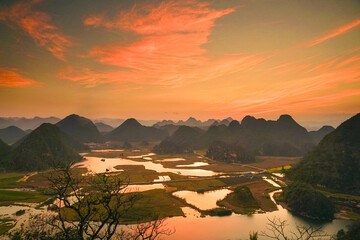 Scenery of rural areas in southern China (Puzhehei)