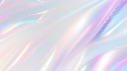 Poster - Holographic background seamless trendy iridescent light foil texture. Soft holographic pastel unicorn marble background pattern. Modern pearlescent blurry abstract swirl illustration.