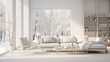 Interior design of modern elegant scandinavian living room 