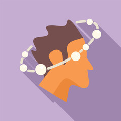 Wall Mural - Sick dizziness icon flat vector. Person health. Adult pain feeling