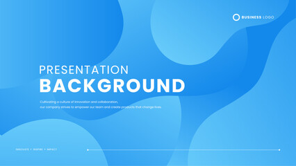 Aufkleber - Blue vector abstract simple background with wave and liquid shapes. Presentation background template