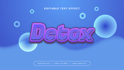 Wall Mural - Blue purple violet and white detox 3d editable text effect - font style