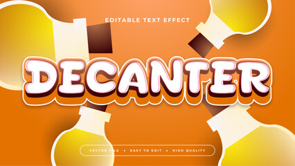 Yellow white and orange decanter 3d editable text effect - font style