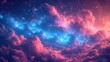 electric blue cloud formations and nebulae illuminating the depths of space