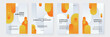 Yellow orange and white vector abstract corporate annual report template with shapes for annual report and business catalog, magazine, flyer or booklet. Brochure template layout