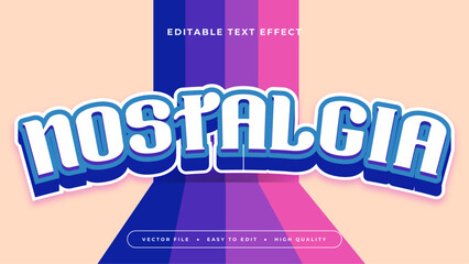 Wall Mural - Colorful nostalgia 3d editable text effect - font style