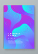 Blue and purple violet abstract gradient poster with wave shapes. Modern design template for posters, ad banners, brochures, flyers, covers, websites. Vector illustration