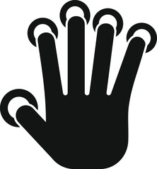 Poster - Fingers palm scanning icon simple vector. Social system. Auto code registration
