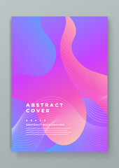 Blue pink and purple violet abstract creative gradient wave fluid poster. Template for annual report, magazine, booklet, proposal, portfolio, annual report, brochure, poster