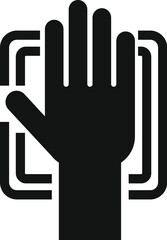 Wall Mural - Scan palm hand icon simple vector. Automatic identity. Signature facial