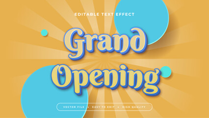 Wall Mural - Yellow and blue grand opening 3d editable text effect - font style