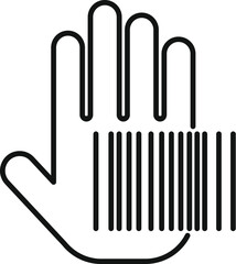 Poster - Scan palm code icon outline vector. Automatic security. Rec id tone audio