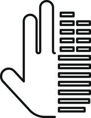 Poster - Half palm scanning icon outline vector. Database identity. Id scanner connect