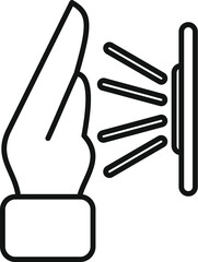 Poster - Office palm scanning icon outline vector. Automatic voice. Scanner audio
