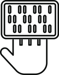 Poster - Scanning palm fingers icon outline vector. Solitary smart. Audio verification