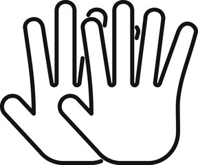 Poster - Double scan palm icon outline vector. Voice identity. Automatic smart
