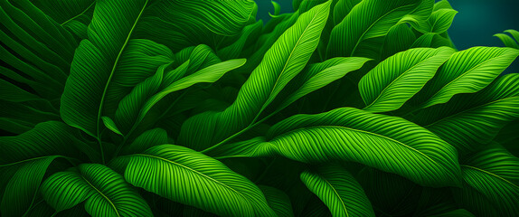 Sticker - Tropical leaves, background