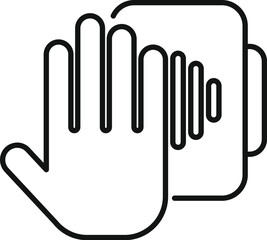 Poster - Signature palm scanning icon outline vector. Identity voice. Face id smart