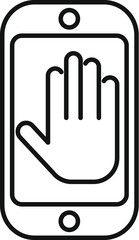 Poster - Phone palm scan icon outline vector. Rec tone data. Software audio
