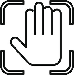 Poster - Palm verification icon outline vector. Bio smart scan. Signature id scanner