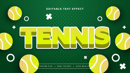 Wall Mural - Green and white tennis 3d editable text effect - font style