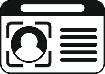 Poster - Web detect identity icon simple vector. Privacy face. Fingerprint recognition