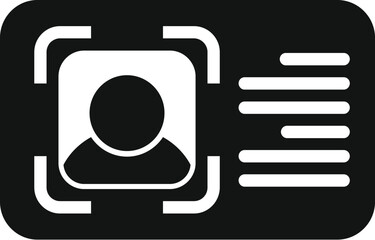 Poster - Id card recognition icon simple vector. Individual detect. Sound audio human