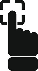 Poster - Touch finger support icon simple vector. Recognition voice. Face audio print